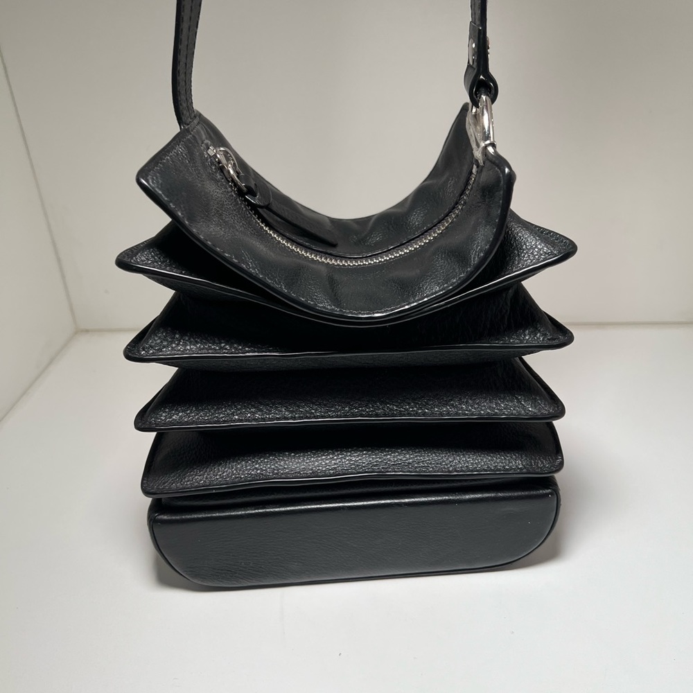Bodhi accordion “Temple” purse - Black Leather